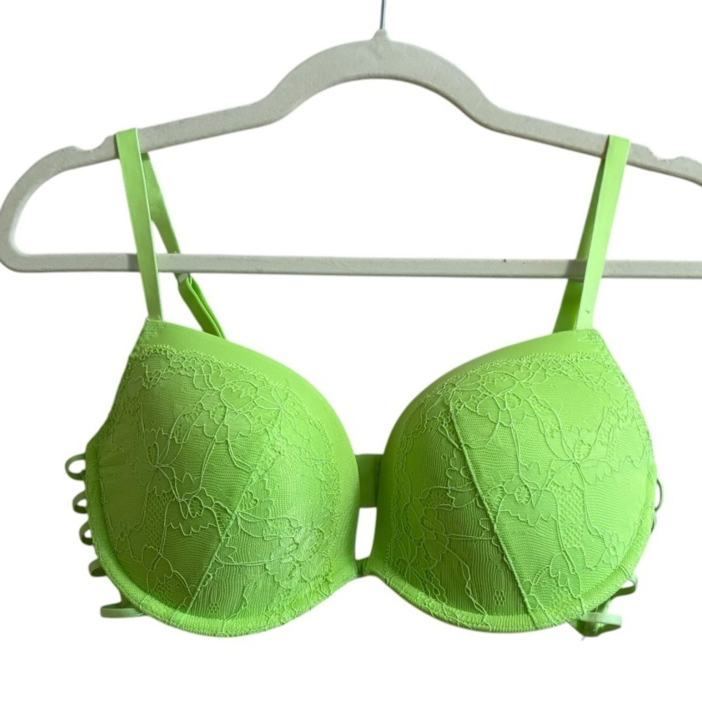 😍2/$20 La Senza Sz 36D ‘The Show Off’ Green Lace Bra